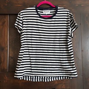 ❗️FINAL❗️10 Crosby Derek Lam Navy and White Striped Short Sleeve Tee Medium